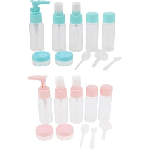 10 Empty Refillable Containers Cosmetic Round Glass Jars for