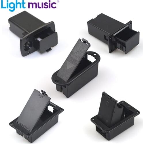 10 pcs 9V Battery Case Flat Mounting 9v Batteries Holder Cover Box for Active Guitar Bass Pickup with 5 Styles