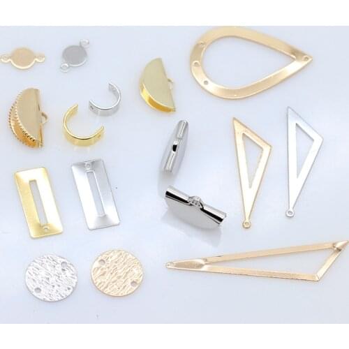 10p gold silver plated Copper Metal Charms Earring Pendant Earring Making Findings Connector Bracelet Making jewelry Accessories