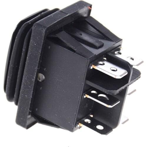 12V 6Pin DPDT Rocker Switch Waterproof Self Locking Rectangle Momentary Car Boat On-off-On Black