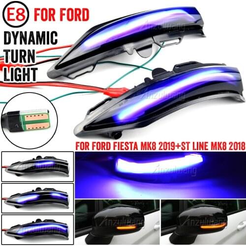 2pcs For Ford Fiesta Mk8 2019 2020 PUMA LED Dynamic Turn Signal Light Car Rear View Mirror LED Indicator Blinker Sequential Lamp