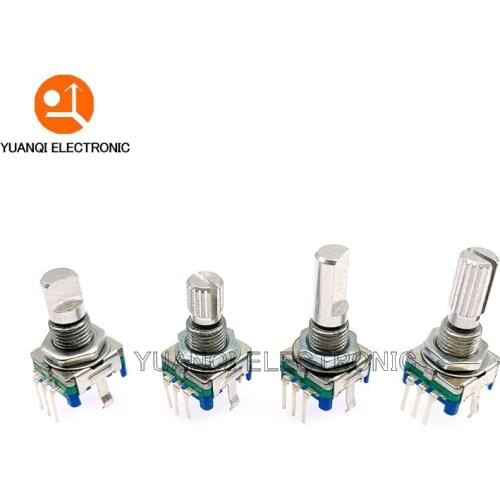 30PCS Half / Plum axis rotary encoder handle length 15mm / 20mm code switch EC11 digital potentiometer with switch 5Pin