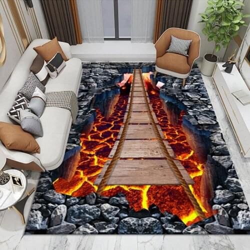 3D Illusion Animal Environment Psychedelic Floor Mat Door Mat Small Carpet Anti-slip Mat Bedroom Home Decoration