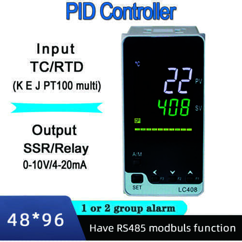 48x96mm TC/RTD input LCD digital pid temperature controller with the timer SSR/Relay/4-20mA/0-10V output