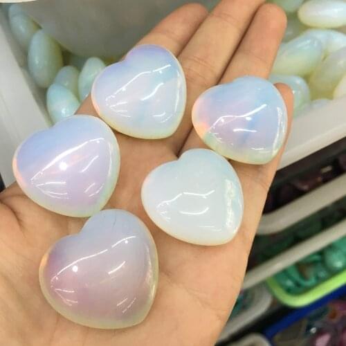 5pcs Crystal opal heart energy healing