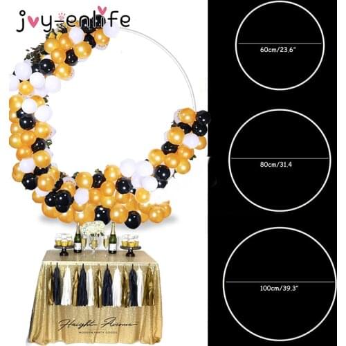 60/80/100cm Hoop Round Arch DIY Flower Wreatr Wedding Arch Ring Wreath Ring Birthday Party Decor Baby Shower Balloon Garland