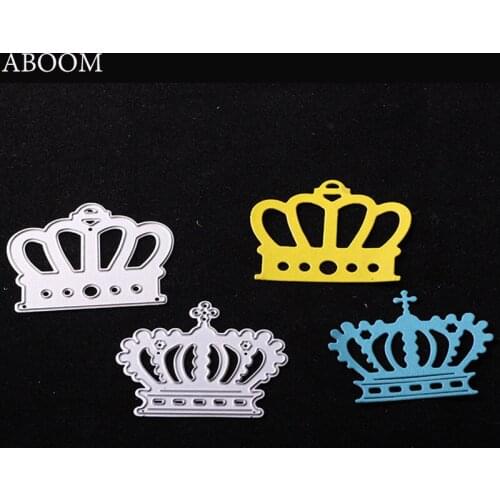 ABOOM New 2PCS Crown Metal Cutting Dies Stencil DIY Scrapbooking Album Decorative Embossing Folder DIY Paper Cards Die Cutting