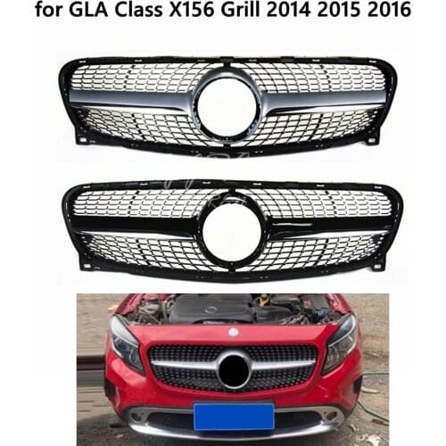 Diamond Grille fit for GLA Class X156 Grill GLA200 220 GLA250 2014 2015 2016 ABS Radiator Mesh
