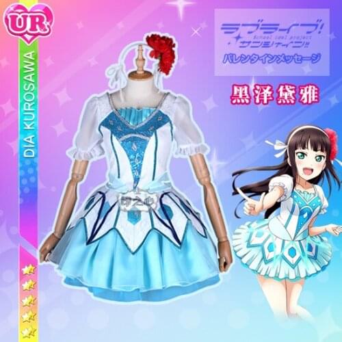 Anime! Lovelive Aqours 2nd Season 12th ED Water Blue New World Kurosawa Dia Lovely Dress Cosplay Costume 2018 New Free Shipping