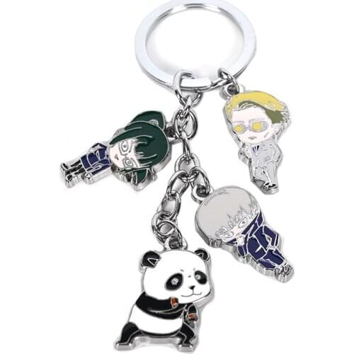 Cartoon Figure Gojo Satoru Yuji Itadori Pendant Keychain Anime Jujutsu Kaisen Enamel Keychain Jewelry Fashion Car Key Gifts NEW