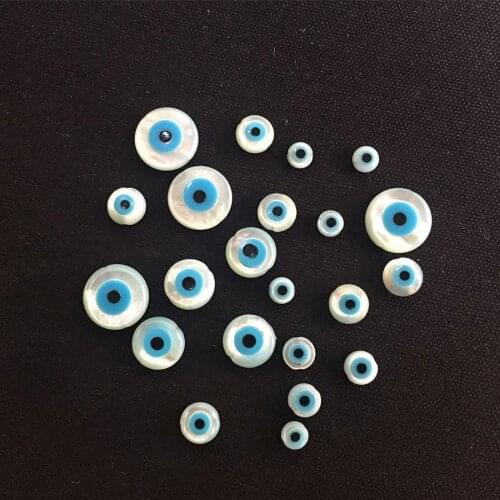 10Pcs/Pack 4/5/6/8/10/15MM Evil Eye Natural Pearl Bay Eyes Beads Findings Accessories DIY For Bracelet Necklace Jewelry Making