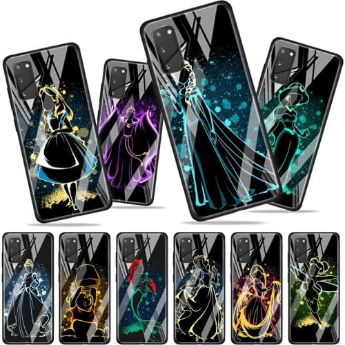 Elsa Ariel Princess Tempered Glass Cover For Samsung Galaxy A01 A11 A21S A21 A31 A41 A51 A71 A81 A91 Phone Case