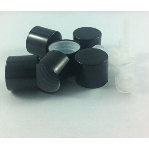 Black Aluminum Screw Cap with Dropper Plug Can Match with 5ml\10ml\15ml\20ml\30ml\50ml\100ml Essential Oil Bottle18mm
