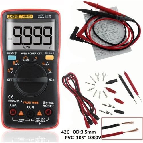 ANENG AN8009 True-RMS Auto Range 9999 Counts Digital Multimeter Peofessional NCV Ohmmeter AC/DC Voltage Ammeter Current Meter