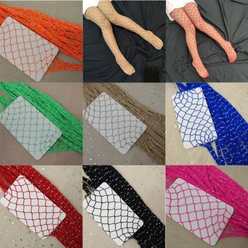 Kids Girls Mesh Fishnet Stockings Rhinestone Sparkle Tights Flash Hollow out Pantyhose Glitter Footed Net Legging