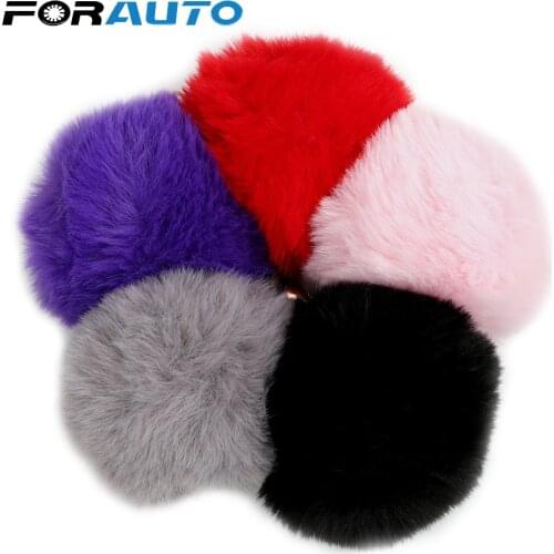 FORAUTO Plush ball keychain Key Rings Auto Decorations Pendant Interior Accessories 8cm Rabbit Fur Car Styling Car Ornaments