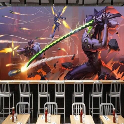 Photo wallpaper Restaurant Internet cafes tooling background wall paper Online fresco studio custom bedroom wallpaper