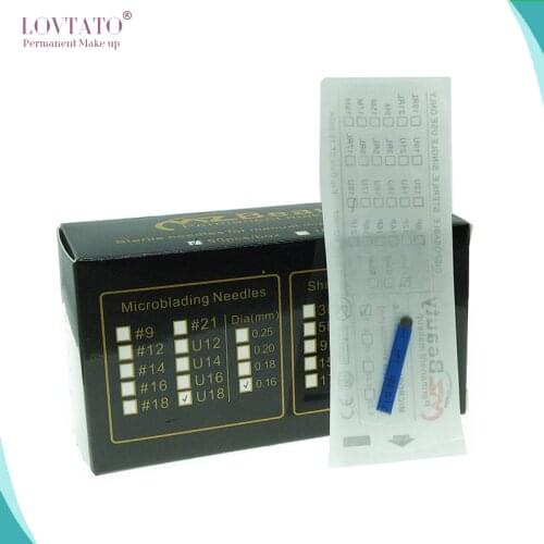MZ Beauty Microblading needles Nano needle blade U-Shape U18 tattoo needles maquiagem manual blades with LOT No.EXP agulha