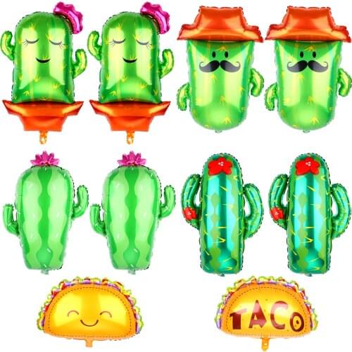 Cactus Foil Balloons Jumbo Balloons Cactus Taco Llama Foil Balloons Kit