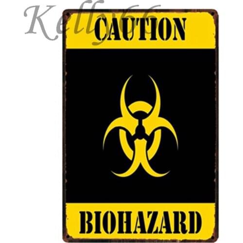 [ Kelly66 ] Caution BIOHAZARD Retro Metal Sign Poster Home Decor Bar Wall Plaque 20*30 CM Size y-1750