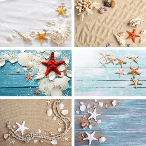Mehofond Summer Tropical Background Sea Beach Sand Starfish Board Shell Holiday Photography Backdrop For Photo Studio Photophone