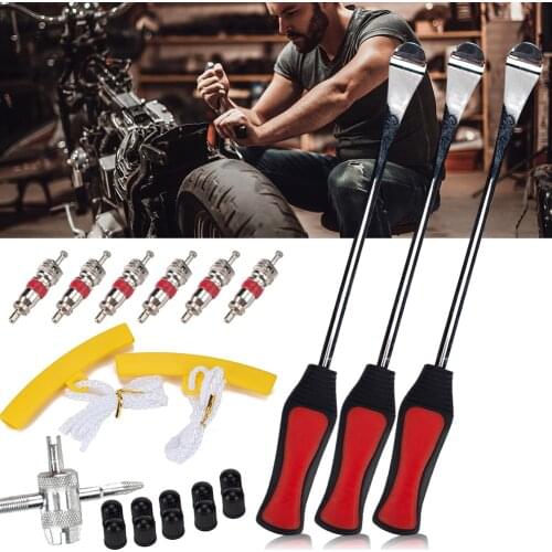 Car Motorcycle Bicycle Tire Spoons Levers Rim Protectors Valve Caps Cores 4 in 1 Tool Tyre Changing Repair Desmontable Tool Kit