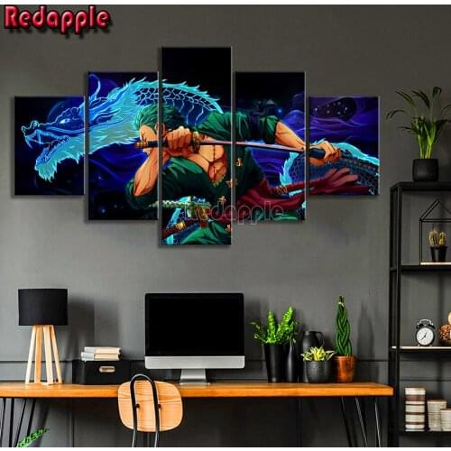 5 pcs set diamond mosaic Japanese Anime Poster Manga Character diamond painting full drill embroidery Home Decor Comic home Art