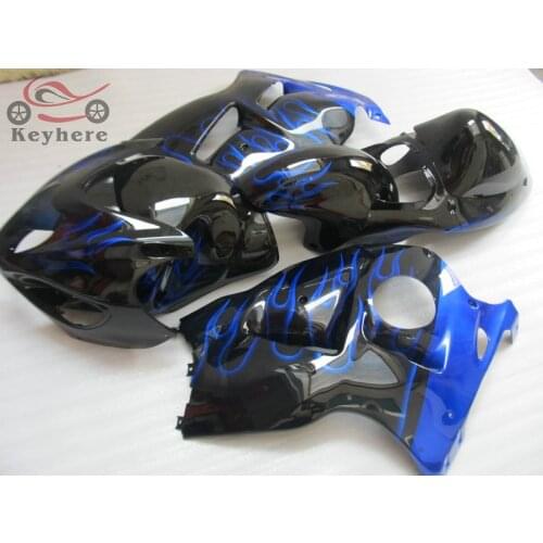 Customize fairing kits for Suzuki 1996 1997 1998 2006 2007 GSX 1300R GSXR1300 blue flame motorcycle fairings set GSX R1300 96-07