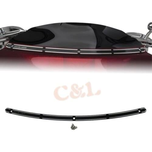 Motorcycle Black Slot Track Billet Windshield Trim For Harley Touring Electra Tri Glide FLH Batwing 1996-2013