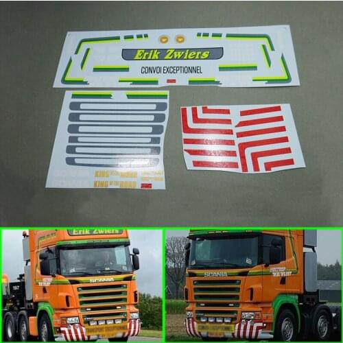 A Full Set of Water Stickers Decoration New Version for 1/14 Tamiya RC Truck Trailer Tipper Scania 470 620 730 Car Diy Parts