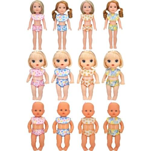 14" Girl Doll Clothes 32 Cm Baby Dolls Underwear Bib Feeding Accessories