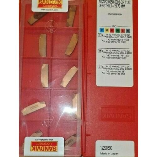 ORIGINAL 10PCS CARBIDE INSERT N123F2-0250-0003-CR 1125