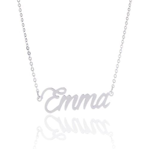 Necklace Customized Stainless Steel Necklace Nameplate Choker Pendant English Name Jewelry Necklace 45 Fonts