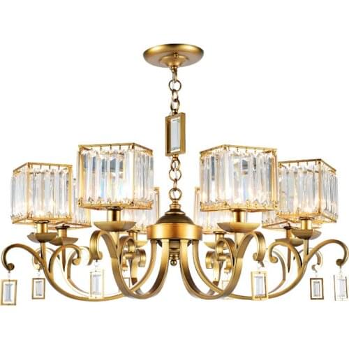 Luxury crystal chandelier modern living lighting AC110V 220V gold chandeliers loft crystal lamp bedroom lights