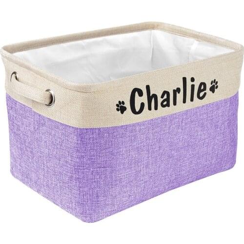 Foldable Pet Dog Toy Storage Basket Cotton Linen Fabric Collecting Bag Dog Canvas Bag Cat Accessories Pet Supplies