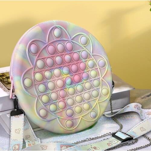 Super Big Size Macaron Bag Push Bubble Toys Squishy Stress Reliever Toys Anti-stress Rainbow Fidget Toys Christmas Gifts for Kid