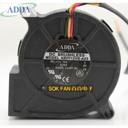 Genuine AB0612HB-A03 FOR ADDA 6CM 60MM 6025 blower pitch 6.9CM 12V 0.30A