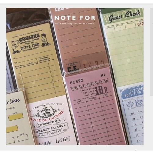 Vintage travel ticket bill notes daily agenda to do list check list Memo Pad Sticky Notes mini planner Message scratch notebook