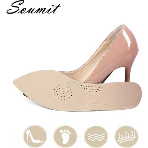 Pointed Leather Insoles for Women High Heels Breathable Sweat-Anti Deodorant Absorbent Shoes Cushion Replaceable Insert Insole