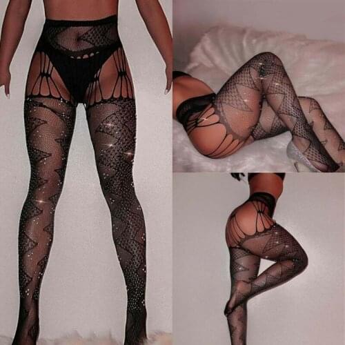 2019 Women Tights Spring Summer Ttyle Girls Women Nightclubs Sexy Black Tinted Sheer False High Stocking Tight Tattoo Tights