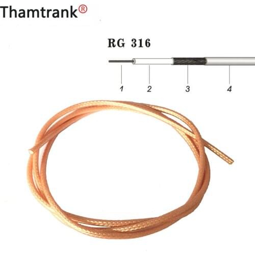 1M RG316 RF Coaxial Cable RF RG-316 Pigtail Coax Cord High Quality Wire Cable