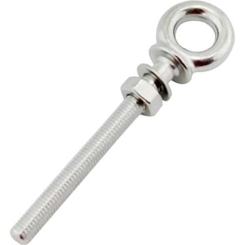 1 Pcs M6*60mm 316 Stainless Steel Long Shank Eye Bolt With Washer & Nut For Boat Yacht Etc Rope Accessories