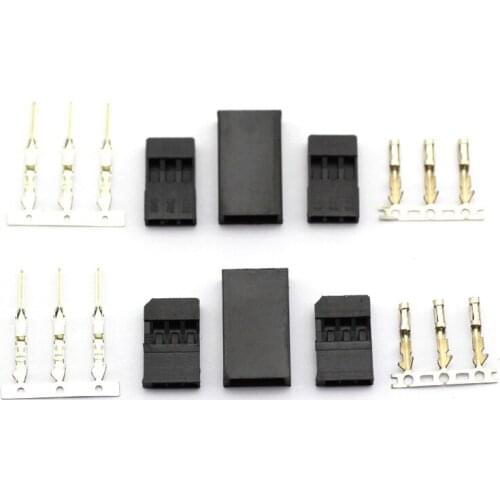 10Set Plug Servo Plug Terminal Gilt Male And Terminal for JR Futaba Plug for RC Multirotor Quadcopter Helicopter Airplane
