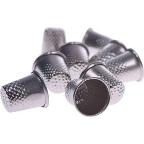 10PCS New Silver Sewing Machine Handworking Pin Needle Craft Tools Metal Finger Thimbles Tailor Sewing Grip Shield Protector