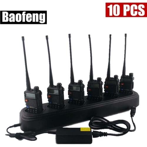 10PCS Single-Row Six-Way Universal Rapid Charger for Baofeng UV-5R UV-5RA/B/C/D/E PLUS