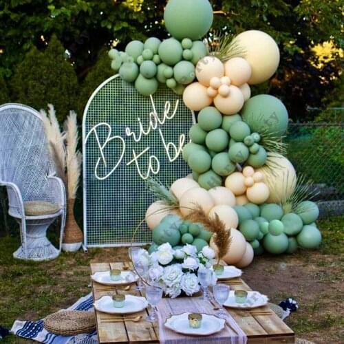 134pcs Retro Green Balloons Garland Arch Kit Cream Peach Apricot Balloons Wedding Birthday Baby Shower Party Decoration Supplies