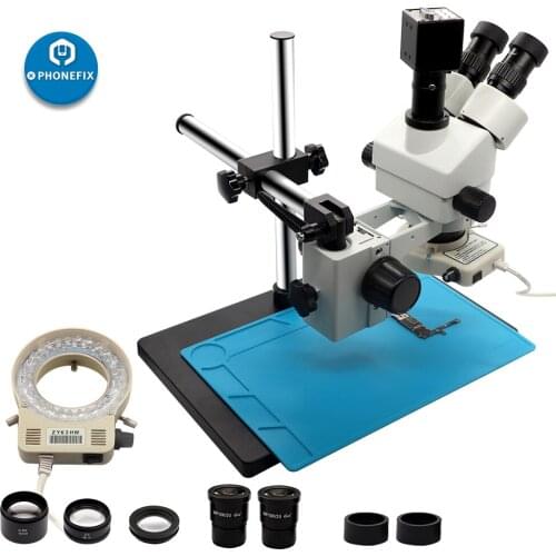 3.5-90X Continuous Zoom Simul Focal Trinocular Stereo Microscope 21MP HDMI Camera Usb Digital Microscope for Mobile Phone Repair