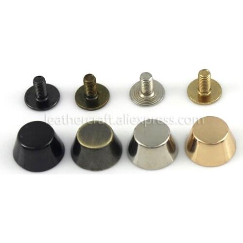 4pcs Metal Bucket Shape Screw Back Rivets Studs Nail Stud for Garment Leather Craft Belt Wallet Decoration Parts 11mm