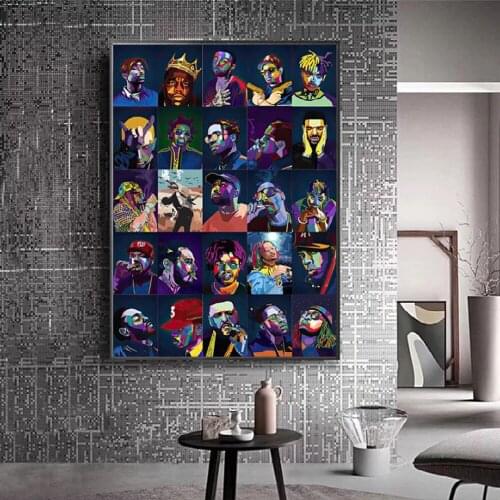 Nordic Style Abstract Graffiti Character Canvas Painting Tentacion Rapper Poster Bedroom Wall Art Aesthetic Decoration Pictures