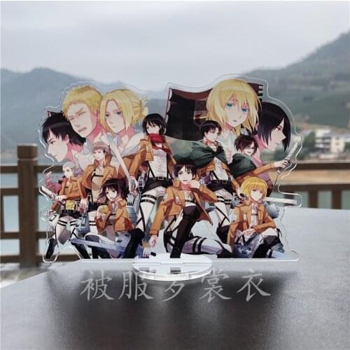 Anime Attack on Titan Eren Jager Mikasa Ackerman Rivaille Collection 15cm Stand Model Plate Toy Desktop Decor Acrylic Figure Toy